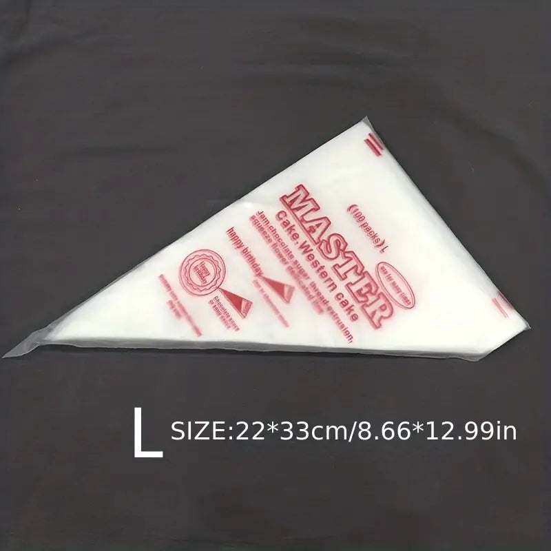 Disposable Cream Pastry Bags | Piping Bags For Cake Decoration And Desserts | 100 PCS