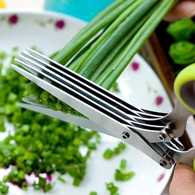5 Layers Vegetable Scissors | 5 Blade Stainless steel Herb Shears | Kitchen Scissor