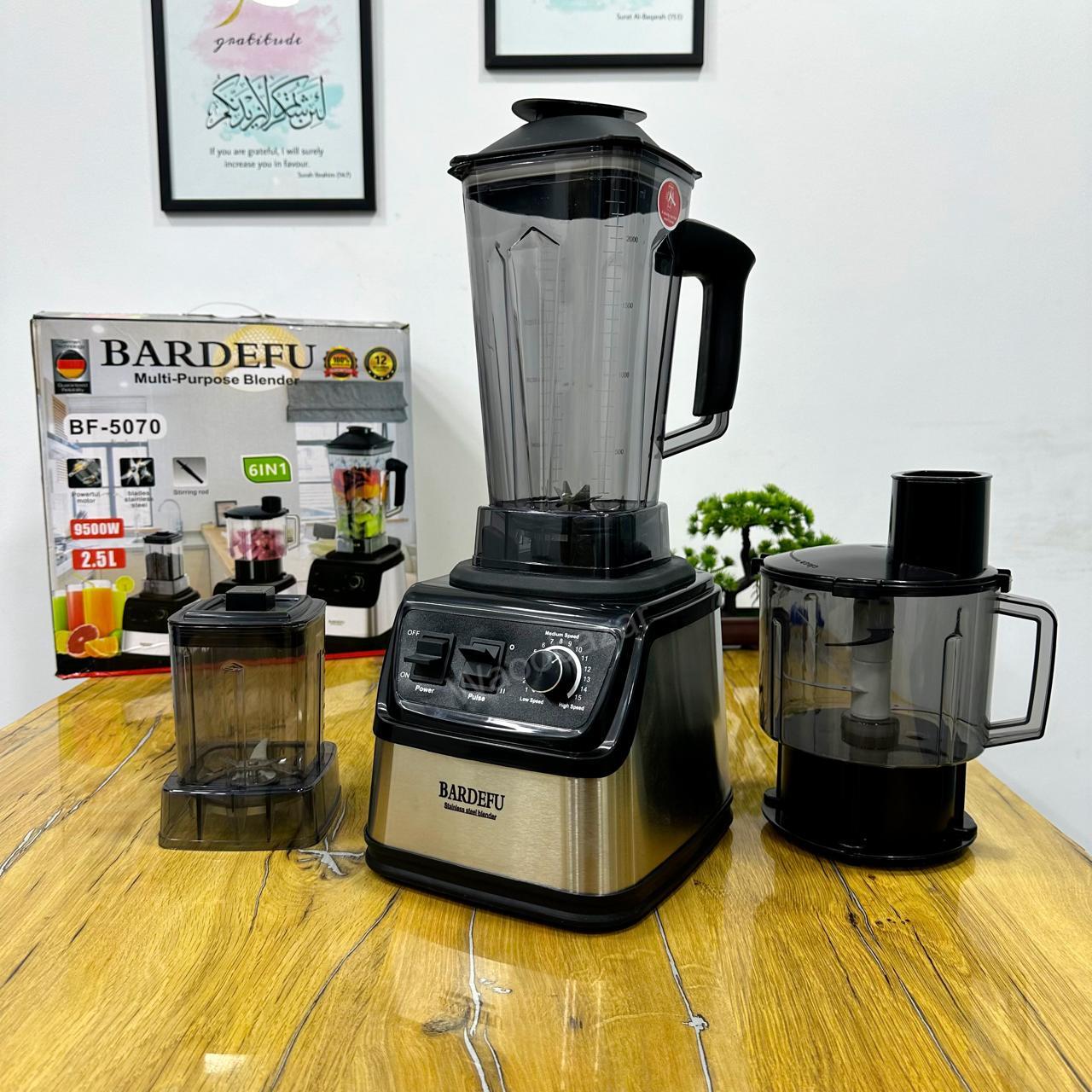 BARDEFU Electric Blender | 6-in-1 | Blender, Chopper, Grinder, Citrus Juicer, Slicer & Grater