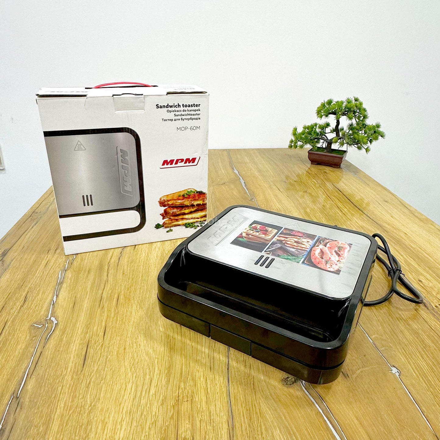 MPM MOP-60M | 3 in 1 | Sandwich Grill & Waffle Maker | 800W