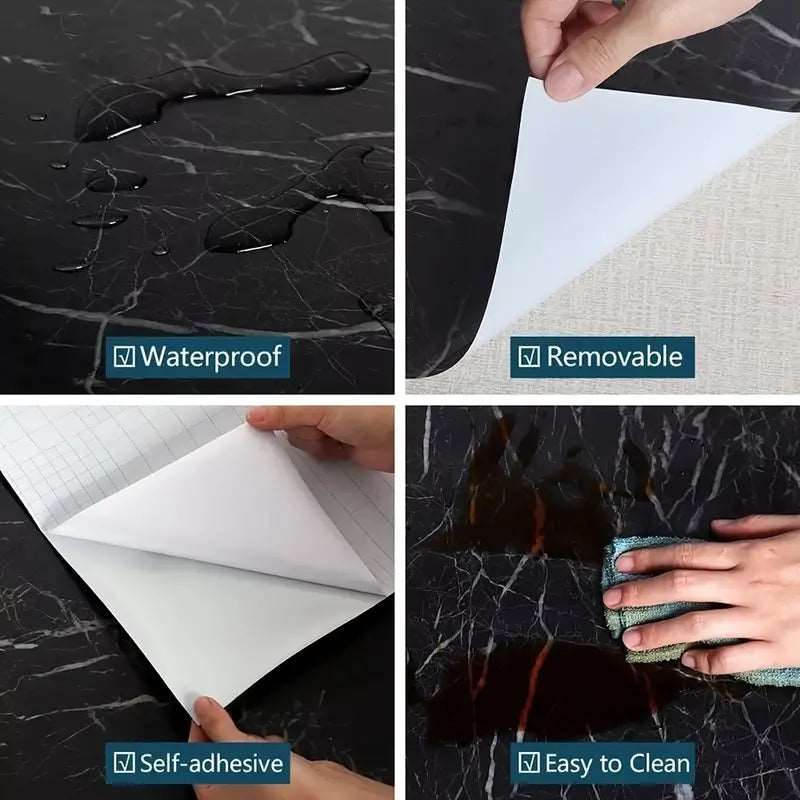 Marble Aluminum Foil Wallpaper | Waterproof Kitchen Sheet | PVC Sheet