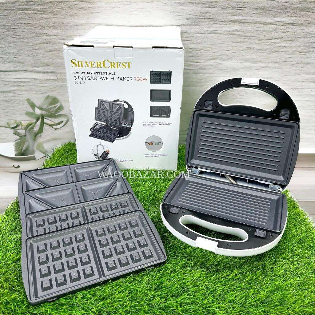 Silver Crest 3 in 1 Wa | with Grill, WaooBazar and Sandwich – Sandwich Maker Maker