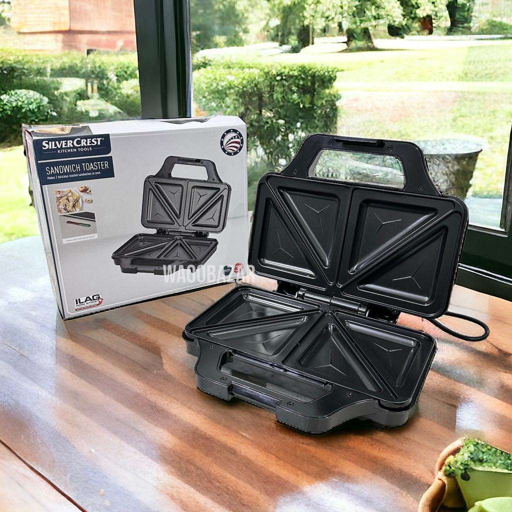 SilverCrest Sandwich Toaster | German Technology | Large Size Aluminium Plates | 900 W