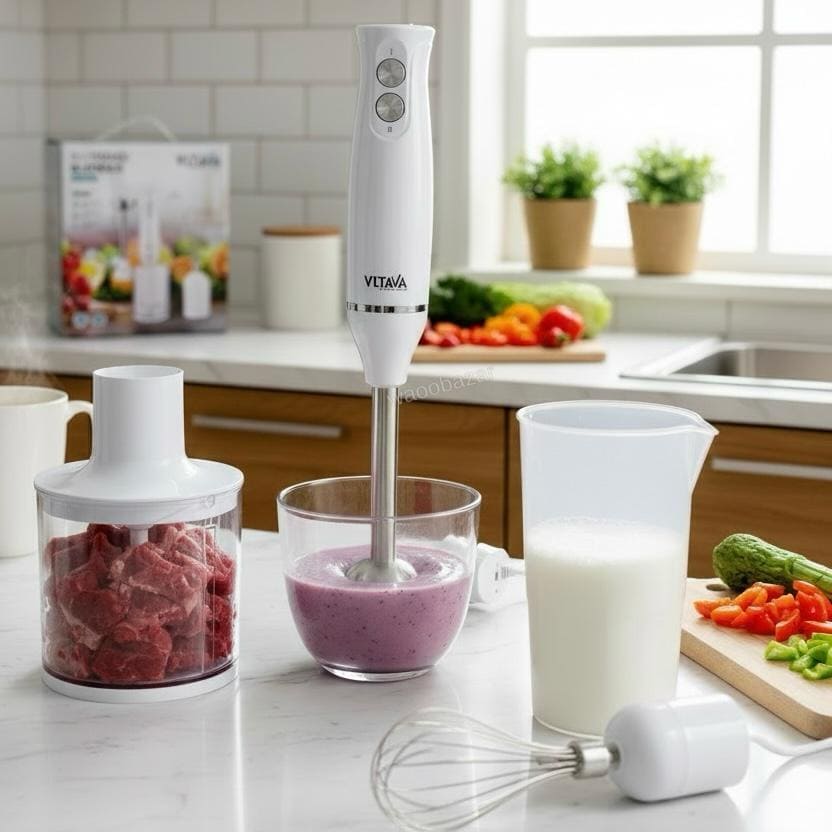 VLTAVA Hand Blender Set | 5-in-1 | Chopper, Blender, Whisker, Coffee & Egg Beater