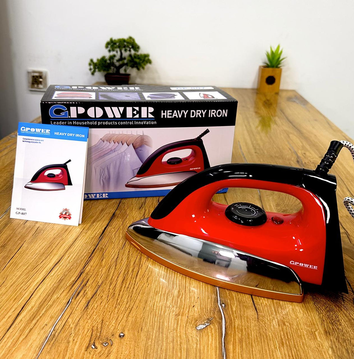 G.POWER Heavy Dry Iron – 1200W Gold Ceramic Soleplate