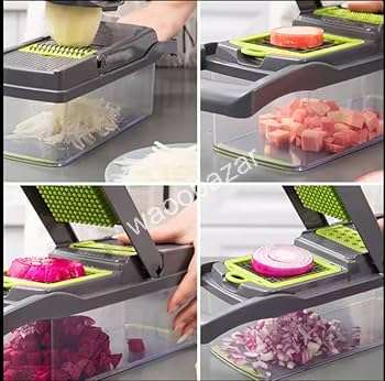 16-Piece Vegetable Slicer & Dicer | Kitchen Cutter with Sharp Blades