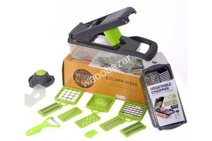 16-Piece Vegetable Slicer & Dicer | Kitchen Cutter with Sharp Blades