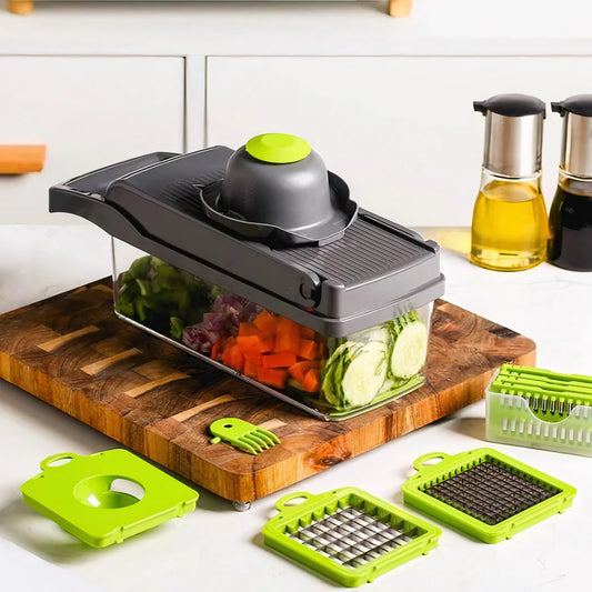 16-Piece Vegetable Slicer & Dicer | Kitchen Cutter with Sharp Blades