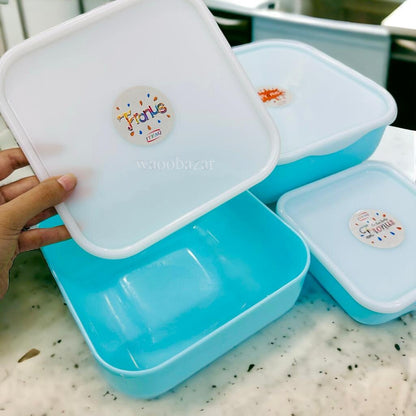 Bowl Set with Soft Lid Covers | 3 Pcs Set