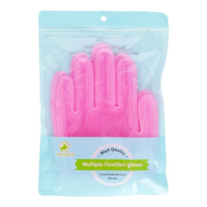 Reusable Silicon Magic Dish Washing Gloves with Scrubber, Silicone Cleaning, Scrub Gloves for Wash Dish