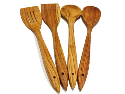 4 Pcs Wooden Utensil Set | Wooden Spoons For Cooking