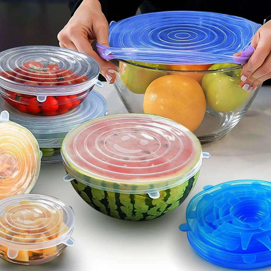6 Pcs Stretchy Silicone Lids | Food and Bowl Covers