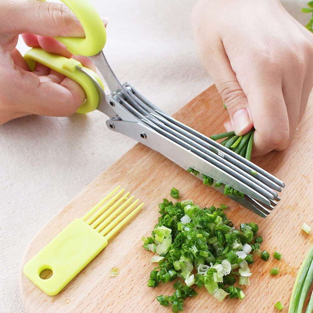 5 Layers Vegetable Scissors | 5 Blade Stainless steel Herb Shears | Kitchen  Scissor