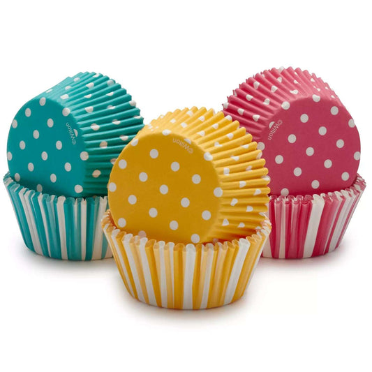 Colorful Paper Muffin Cups - Mini Baking Cups For Desserts | 75 pcs