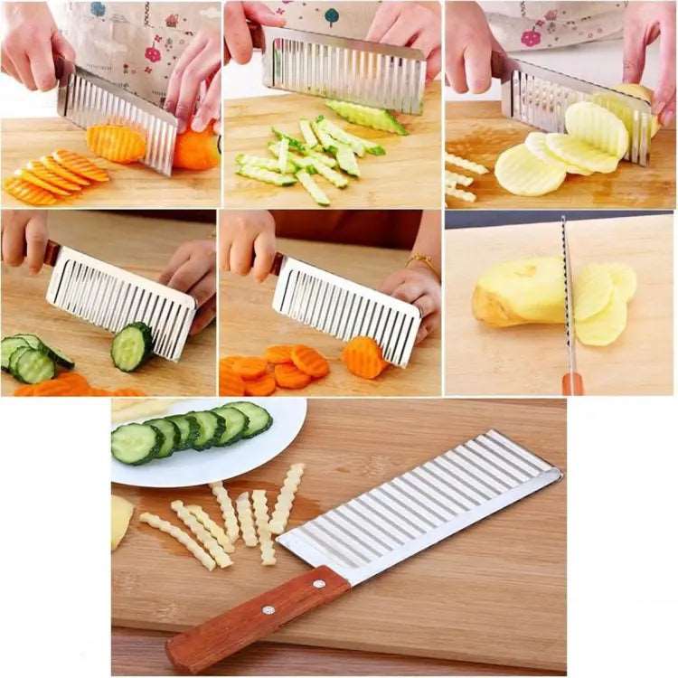Potato French Fries Cutter | Wavy Crinkle Knife