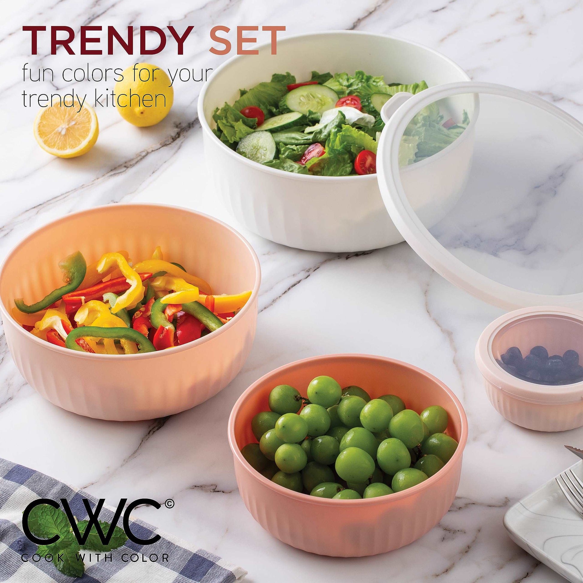 Bowl Set with Soft Lid Covers | 4 Pcs Set