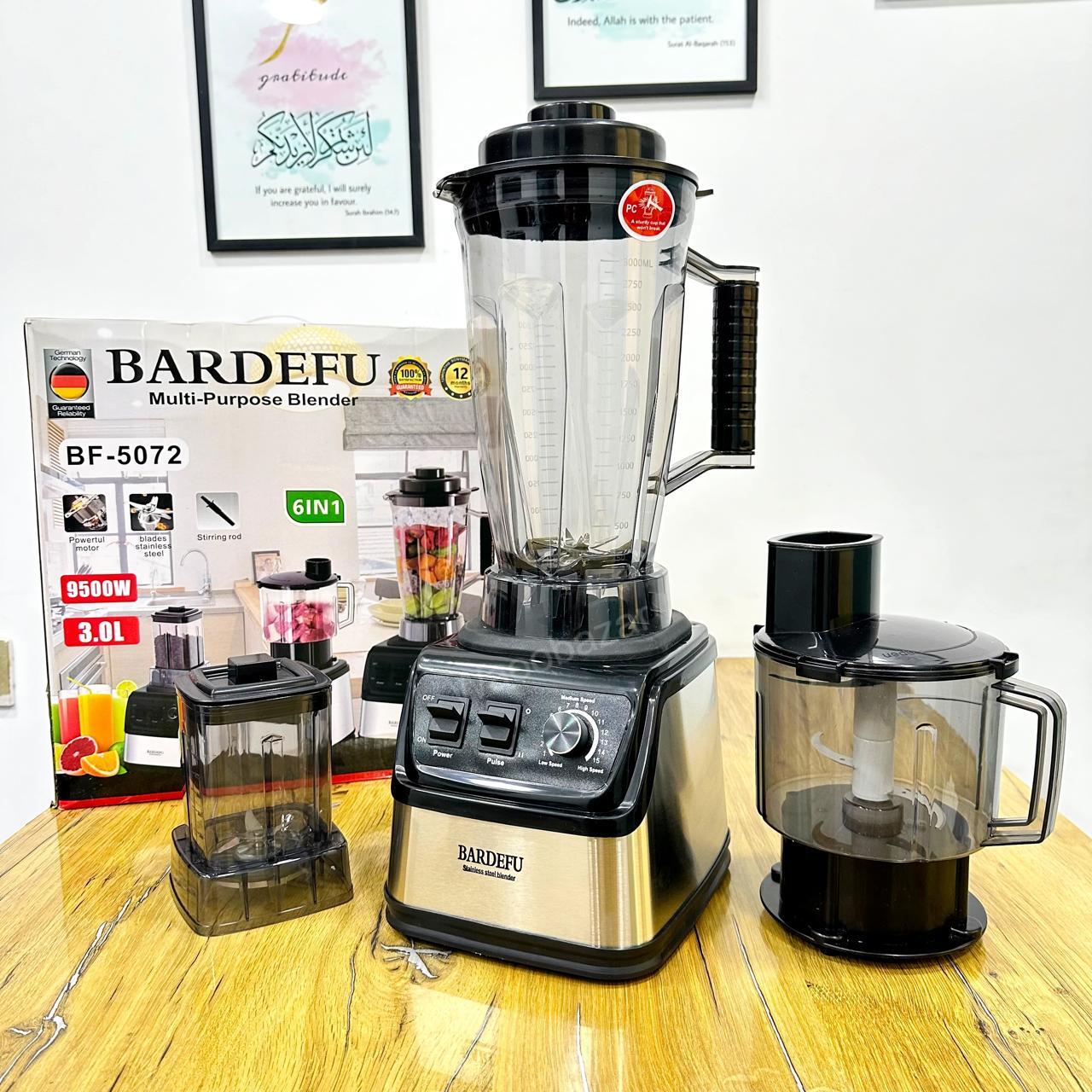 BARDEFU Electric Blender | 6-in-1  | Blender, Chopper, Grinder, Citrus Juicer, Slicer & Grater