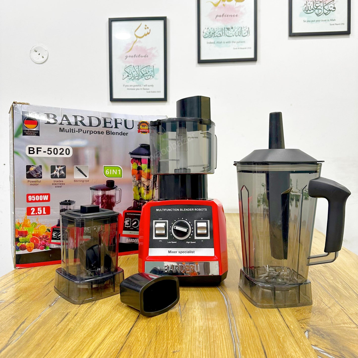 BARDEFU 3-in-1 Food Processor | Blender, Chopper & Grinder | 9500W