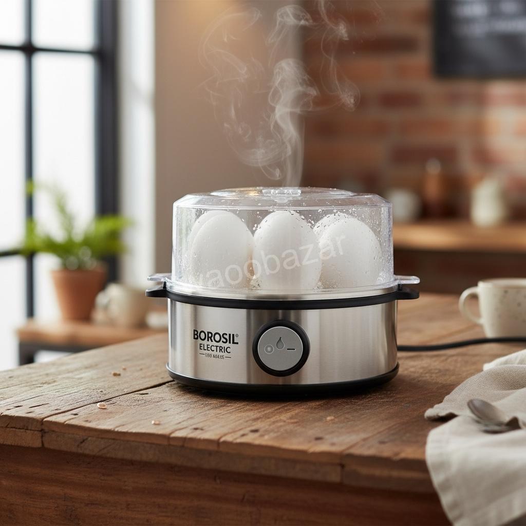 Borosil Egg Boiler | 7-Egg Capacity | Quick Steam Boiling