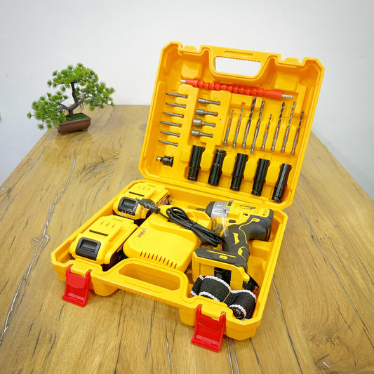 Rechargeable Brushless Drill with 25+ Accessories | Cordless & Fully Loaded Kit