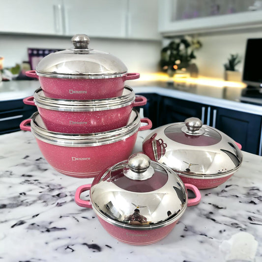 Dessini Die-Cast Granite Cookware set | Aluminum pot set | 10 Pieces