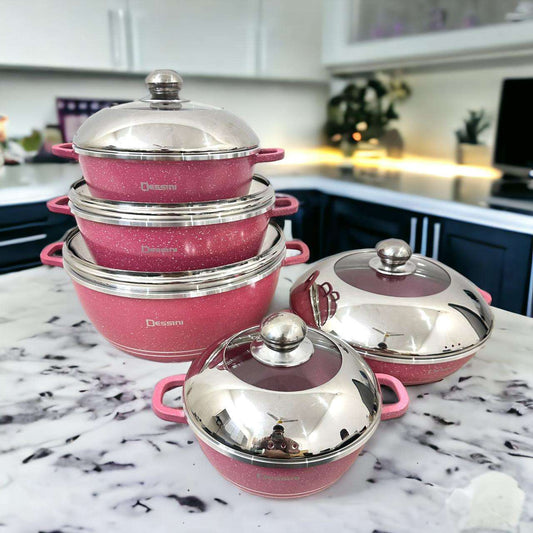 Dessini Die-Cast Granite Cookware set | Aluminum pot set | 10 Pieces
