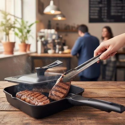 Doshisha Sutto Square Frying Pan with Lid | Non-Stick