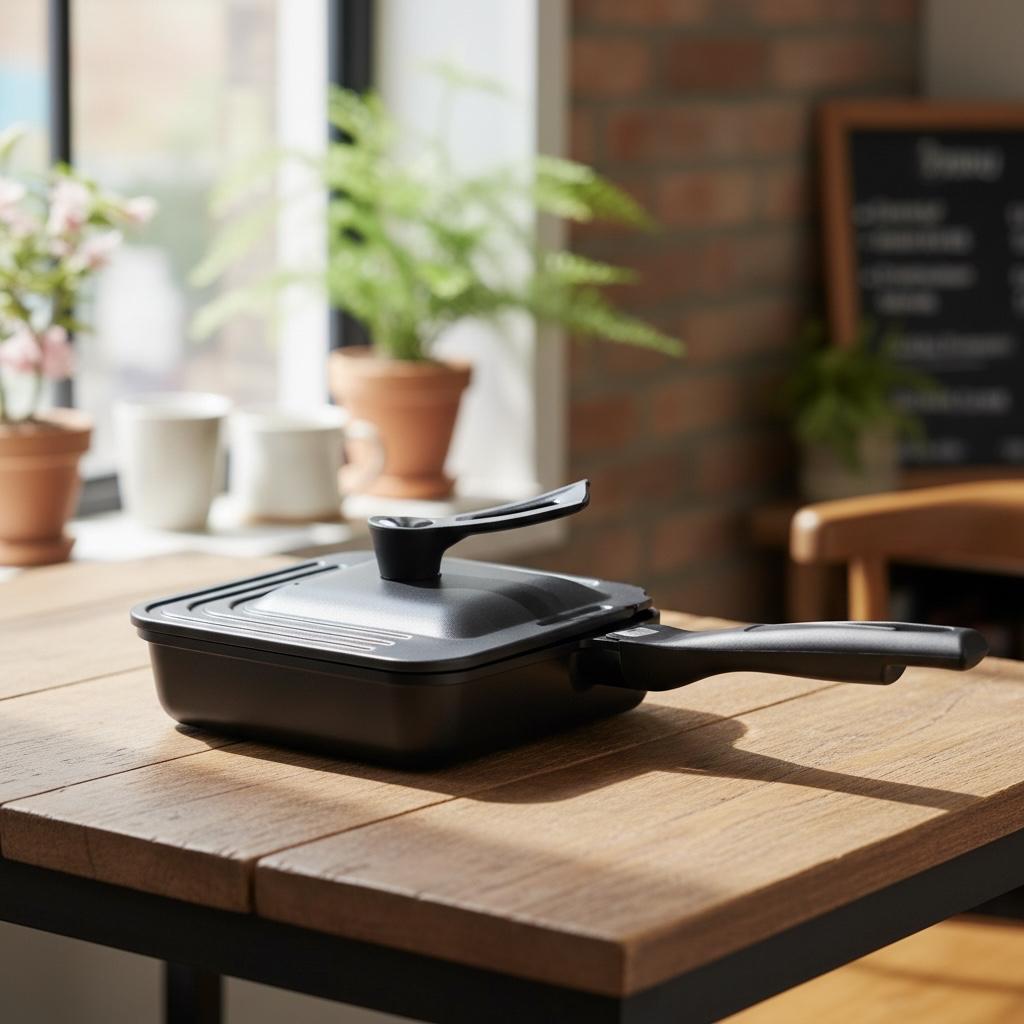 Doshisha Sutto Square Frying Pan with Lid | Non-Stick