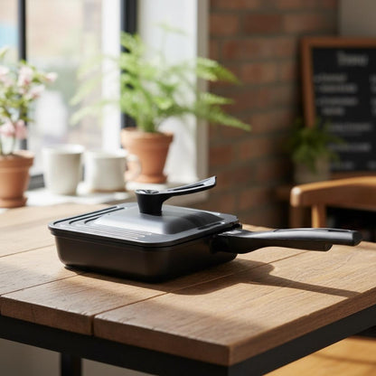 Doshisha Sutto Square Frying Pan with Lid | Non-Stick