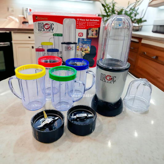 MAGIC Bullet 17 Pieces Blender set |  High Speed Blender Mixer System | 4 Party Mugs with LIP Rings