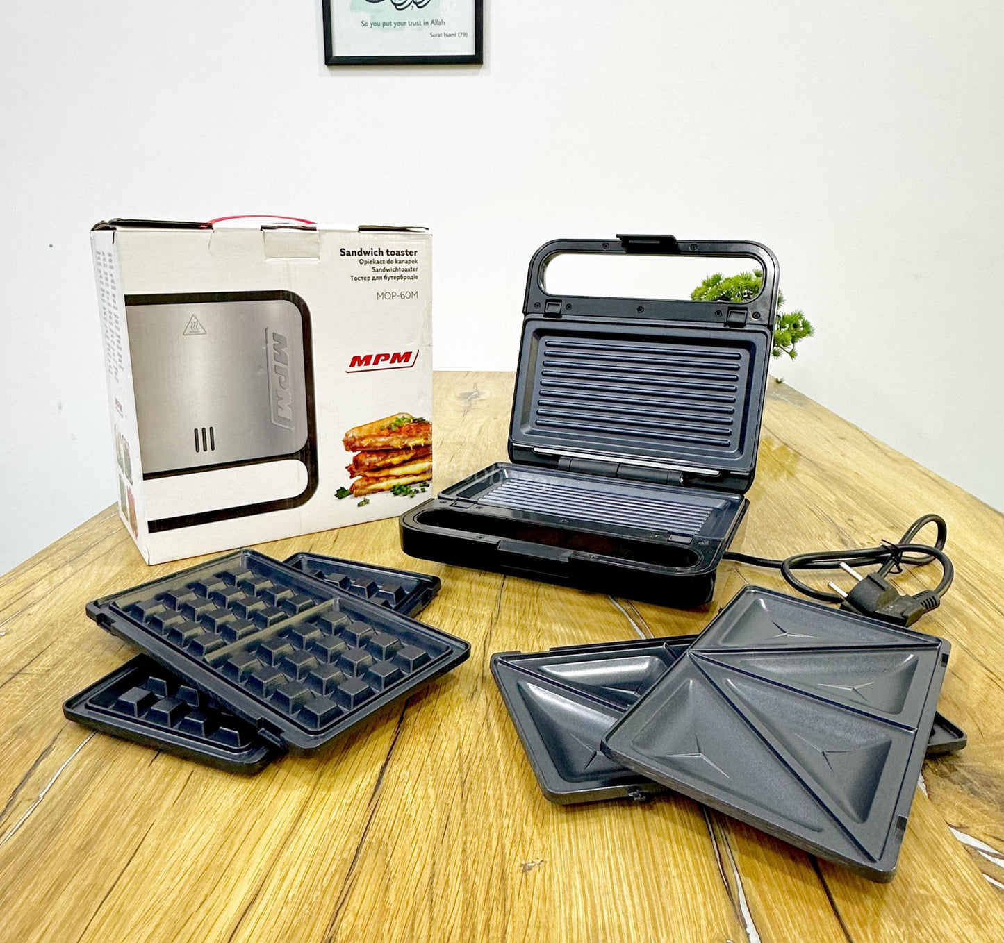 MPM MOP-60M | 3 in 1 | Sandwich Grill & Waffle Maker | 800W