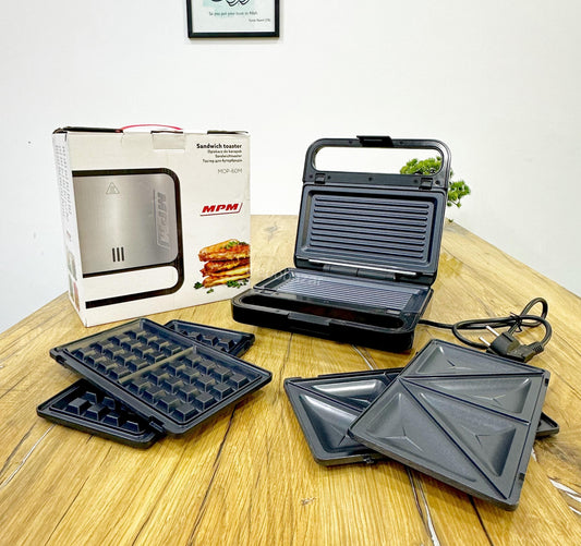 MPM MOP-60M | 3 in 1 | Sandwich Grill & Waffle Maker | 800W