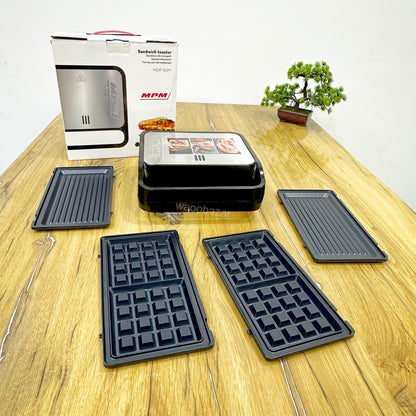 MPM MOP-60M | 3 in 1 | Sandwich Grill & Waffle Maker | 800W