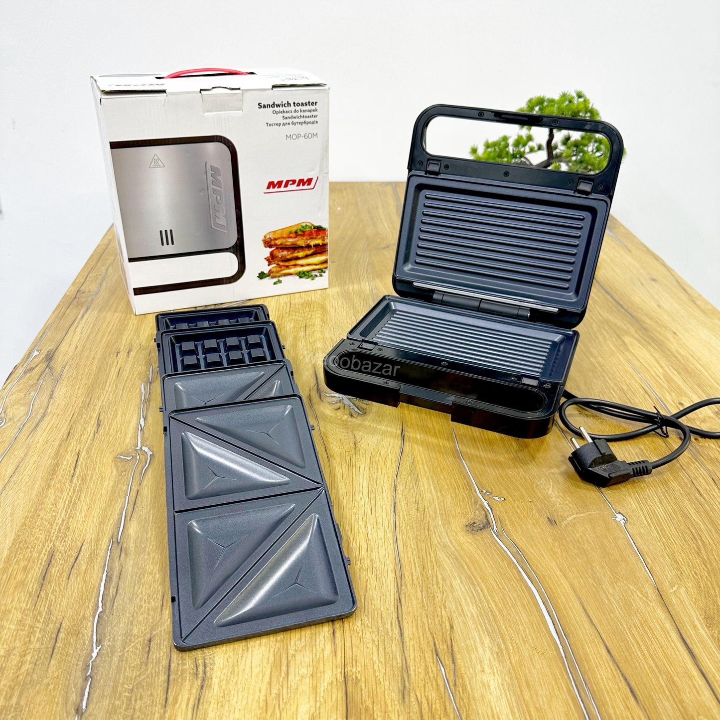 MPM MOP-60M | 3 in 1 | Sandwich Grill & Waffle Maker | 800W