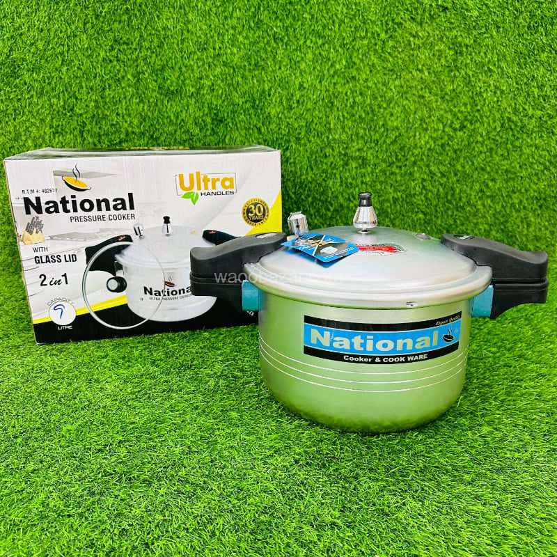 National Pressure Cooker 2 in 1 Pressure cooker with Glass Lid