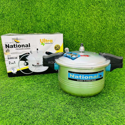 National Pressure Cooker |  2 in 1 Pressure cooker with Glass Lid