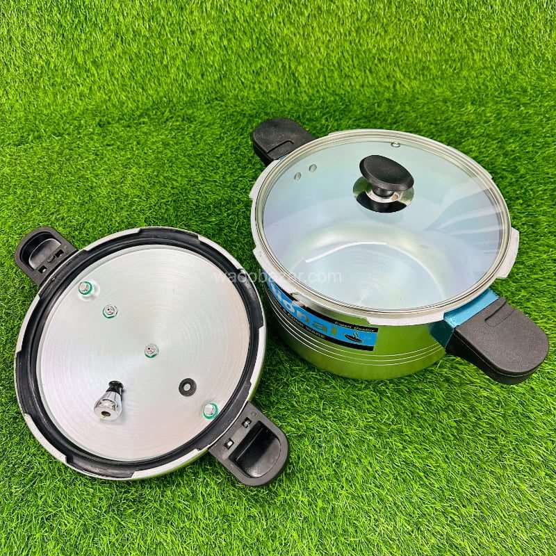 National Pressure Cooker |  2 in 1 Pressure cooker with Glass Lid