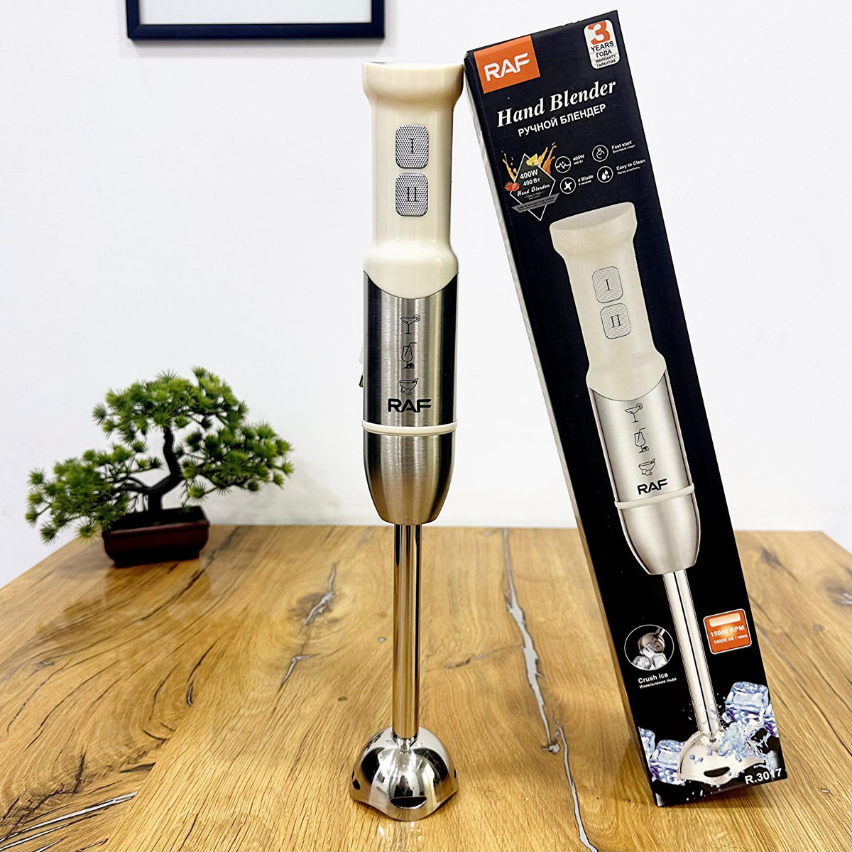 RAF R.3017 400W immersion hand blender with stainless steel shaft