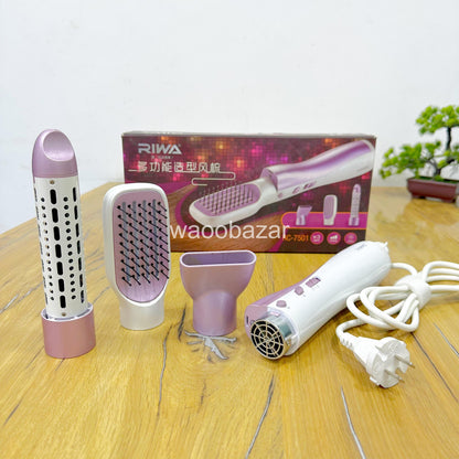 RIWA 3-in-1 Styling Comb | Hair Dryer, Curler & Straightener