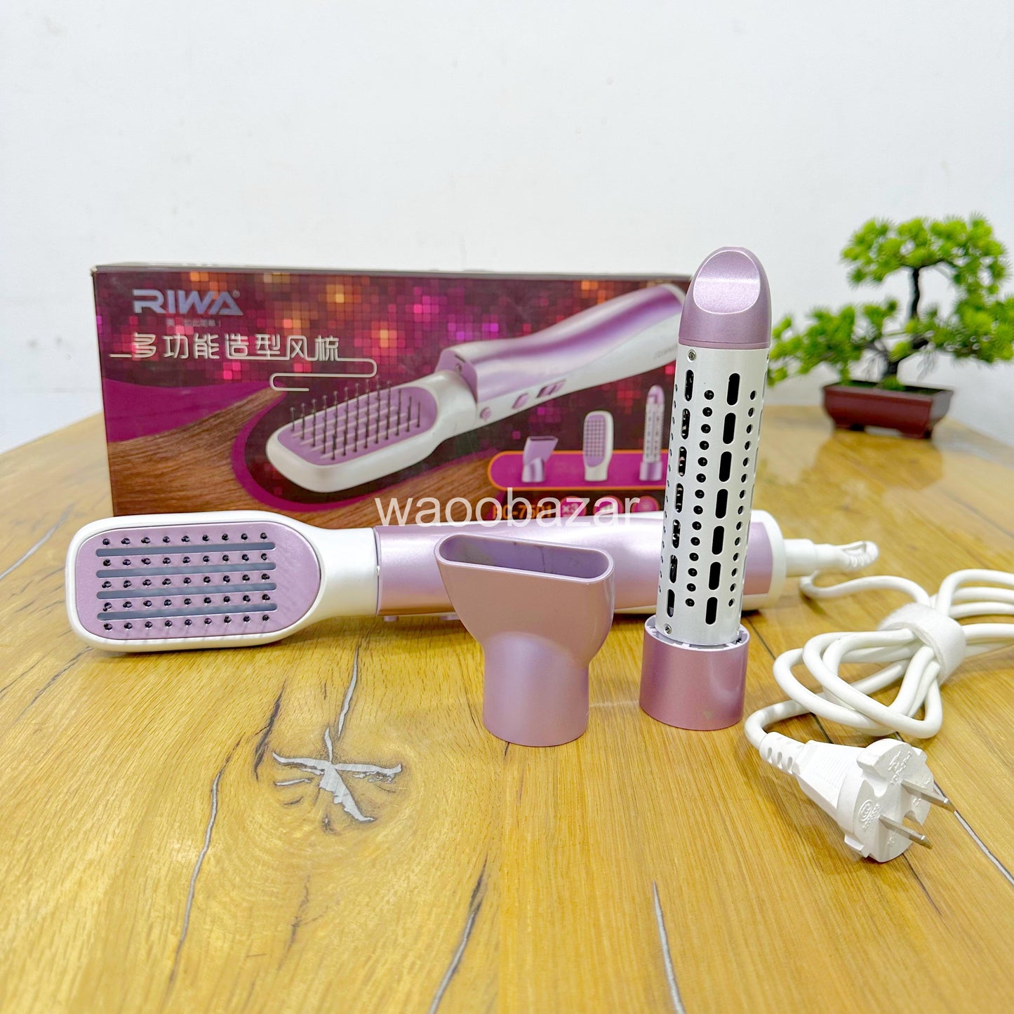 RIWA 3-in-1 Styling Comb | Hair Dryer, Curler & Straightener