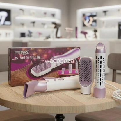 RIWA 3-in-1 Styling Comb | Hair Dryer, Curler & Straightener
