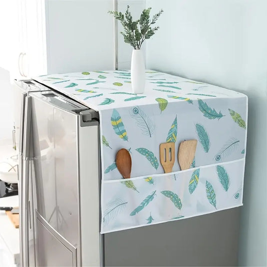 Fridge Dust Cover With Storage Pocket | Waterproof Refrigerator Cover