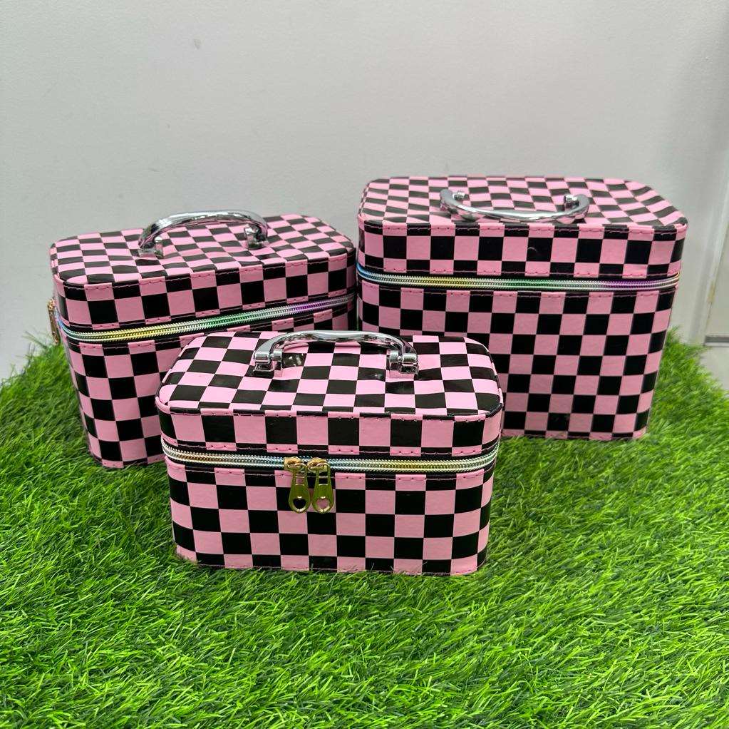 Set Of 3 Cosmetic and Jewellery Boxes with Mirrors |  Attractive Colors and Designs