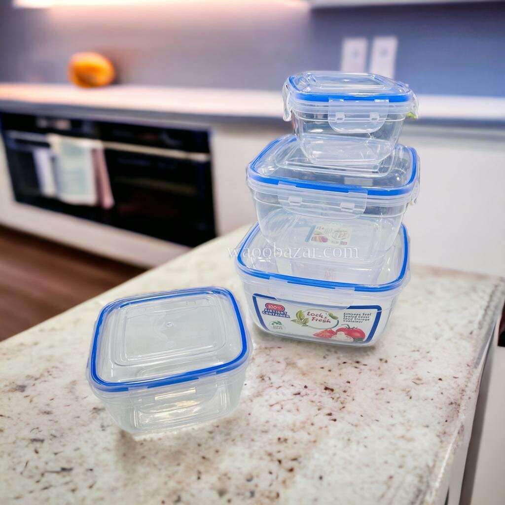 4 Pcs Bowl Set | Transparent Air Tight Boxes | Lock & Fresh