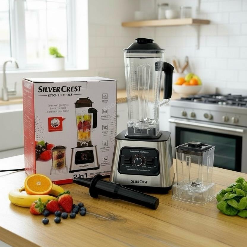 Silver Crest Electric Blender | 2 in 1 | Blender & Grinder Set | 1000W