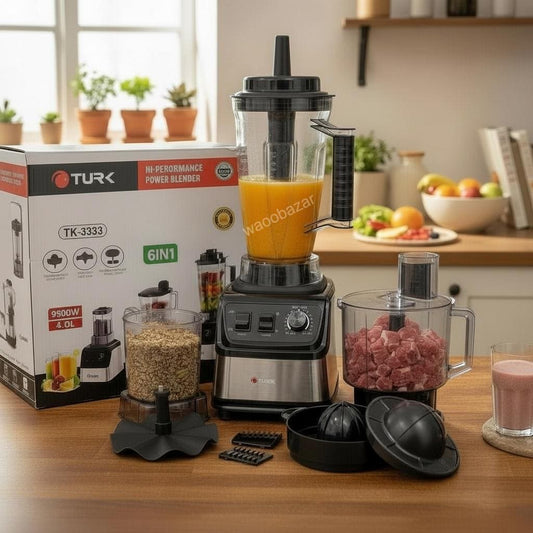 Turkish Electric Blender 9500W | 6-in-1 | Blender, Juicer, Grinder, Chopper, Slicer & Mixer