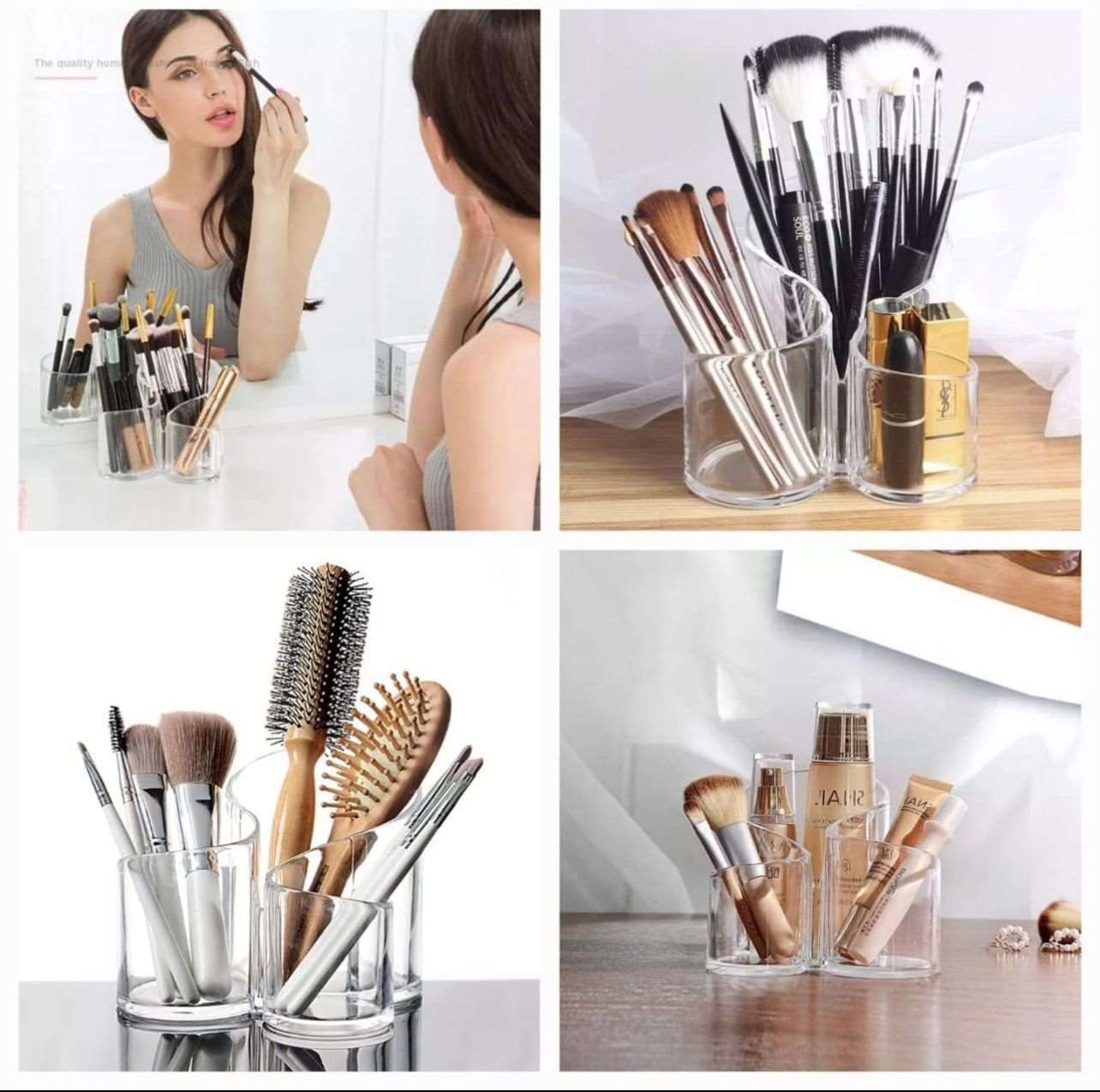 Makeup Brush Holder | Acrylic Cosmetics Storage Box | Jewelry Make Up Organizer