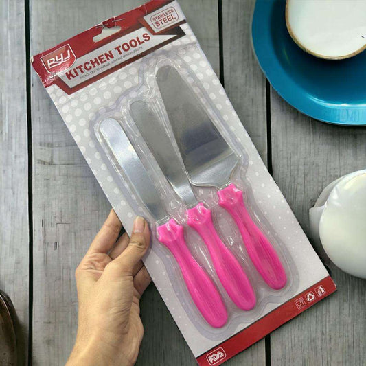 Cake Spatulas Baking Tools | 3 Pc Set Stainless Steel Palette Knife