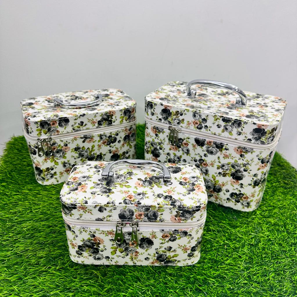 Set Of 3 Cosmetic and Jewellery Boxes with Mirrors |  Attractive Colors and Designs