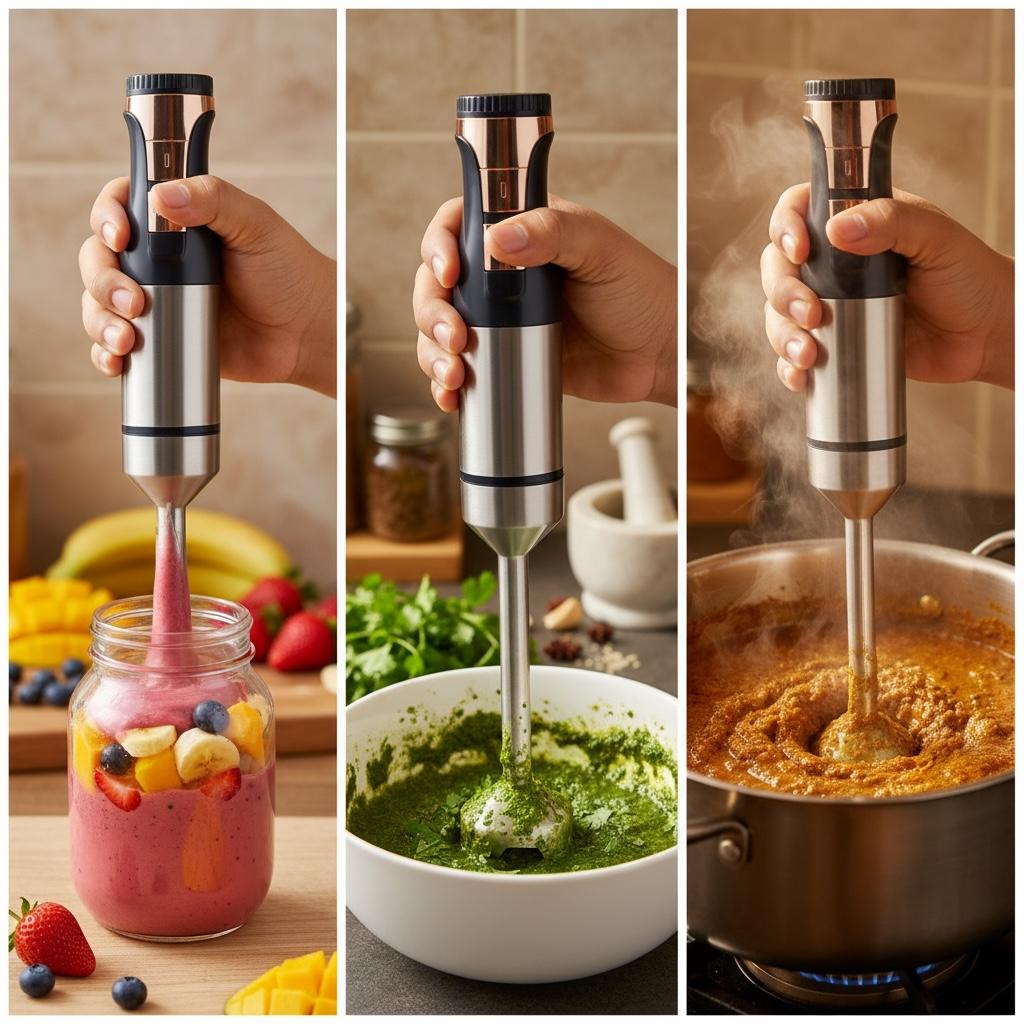 Mr. Knife Hand Blender 700W | Stick Blender with 4 Sharp Blades